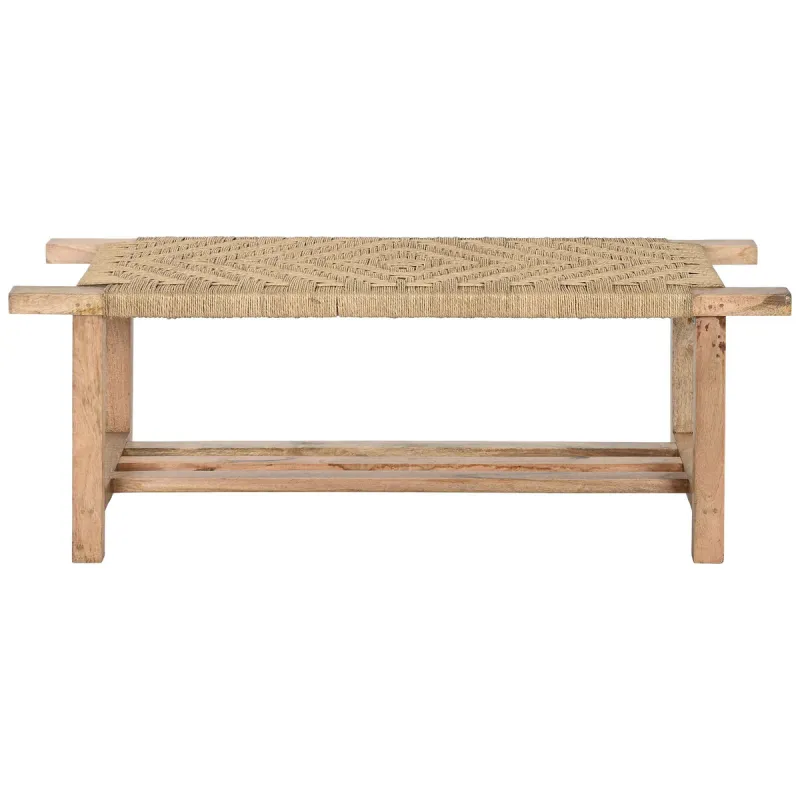 Банкетка Home ESPRIT Веревка Древесина манго 127 x 41 x 47 cm